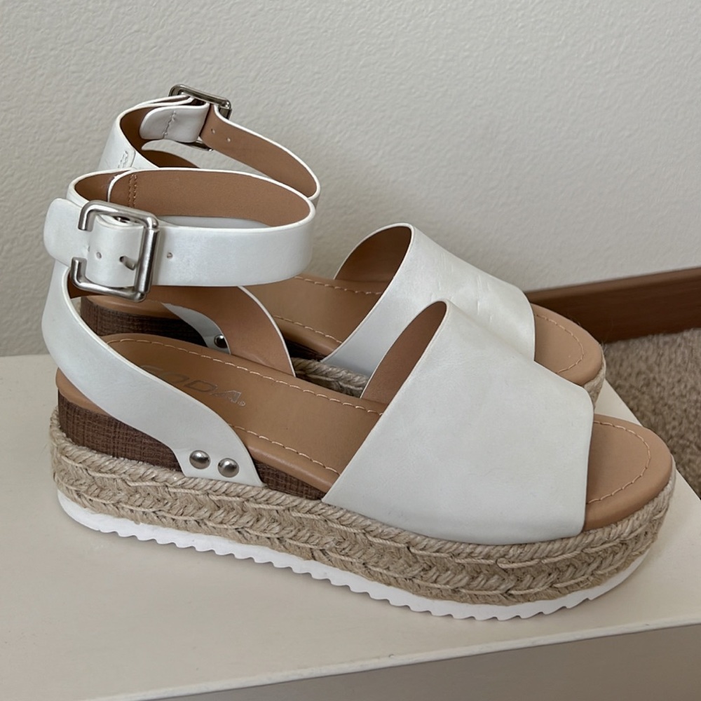 White sandals